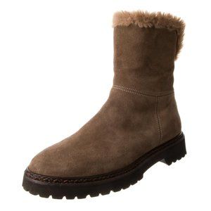 AQUATALIA ~ Suede Faux Fur Trim Moto Boots ~ size 6.5